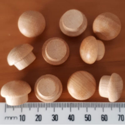 Natural Wood Base Bar Buttons (7)