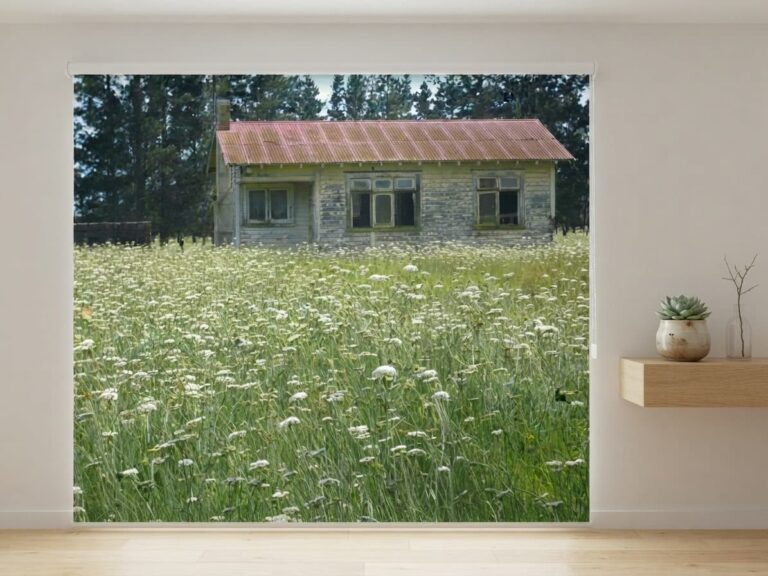 Printed roller blind cottage nz