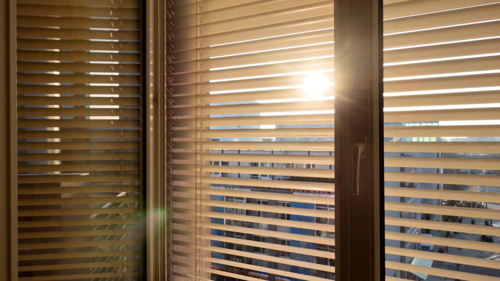 Venetian blinds in a rental property